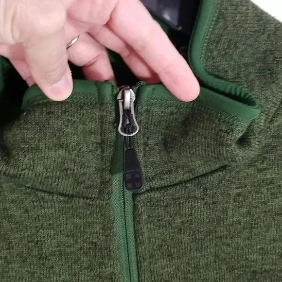 {Swiss Tech} Men's Zippered Fleece Jacket in Green Size 2XL - Picture 7 of 15